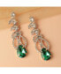 ფოტო #2 პროდუქტის Women's Green Contrast Drop Earrings