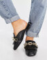 Z_Code_Z Exclusive Avan flat shoes with chain detail in black - BLACK