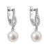 Beautiful silver earrings with real pearls 21027.1
