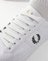 Фото #3 товара Fred Perry B721 leather trainers in white and green