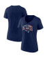 Фото #2 товара Women's Navy New England Patriots Team Banner Wave V-Neck T-shirt