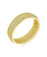 ფოტო #3 პროდუქტის Classic Traditional 3 Row Micro Pave Cubic Zirconia CZ Anniversary Eternity Band Ring For Women Yellow 14K Gold Plated .925 Sterling Silver Rhodium 5MM Wide