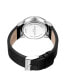 Men's Modern Classic Black Genuine Leather Strap Watch 42mm