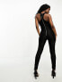 Фото #7 товара Missyempire lace racer neck jumpsuit in black