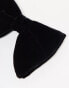 Twisted Tailor velvet bow tie in black