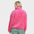 Фото #3 товара Women's High Pile Fleece 1/2 Zip Pull Over - All in Motion Vibrant Pink XS