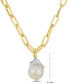 ფოტო #4 პროდუქტის Cultured Freshwater Baroque Pearl (13-14mm) Solitaire 20" Pendant Necklace in 18k Gold-Plated Sterling Silver