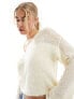 Фото #1 товара ASOS DESIGN v neck jumper with sheer panelling in cream