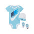 Фото #1 товара [LN0313-C3L] Baby Nike Bodysuit, Hat and Booties 3-PC Box Set