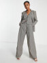 Фото #2 товара Vero Moda tailored houndstooth wide leg trouser co-ord in neutral check