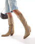 Truffle Collection heeled western boots in stone