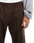 Фото #5 товара ADPT wide fit pull on cargo trouser in chocolate brown