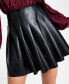 ფოტო #2 პროდუქტის Women's Natal Faux-Leather Pleated Mini Skirt
