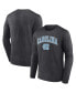 ფოტო #1 პროდუქტის Men's Heather Charcoal North Carolina Tar Heels Campus Long Sleeve T-shirt