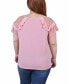 Plus Size Short Dot Sleeve Top 3X - фото #4