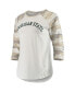 Фото #3 товара Women's White and Camo Michigan State Spartans Boyfriend Baseball Raglan 3/4-Sleeve T-shirt