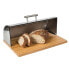Фото #1 товара Stainless Steel Bread Box with Bamboo Board