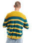 ASOS DESIGN oversized knitted stripe cardigan in mustard