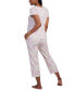 ფოტო #2 პროდუქტის Women's 2-Pc. Cropped Floral Pajamas Set