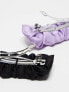 & Other Stories 2-pack satin hair clips in black and lilac