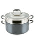Advanced Home Hard-Anodized Nonstick 8.5 Qt. Wide Stockpot with Multi-Function Insert