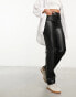 Фото #1 товара River Island straight leg PU trouser in black