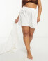 Фото #1 товара ASOS DESIGN Curve cotton textured beach short co-ord in white