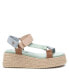 Women's Suede Strappy Sandals With Jute Platform By XTI