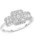 Cubic Zirconia Baguette Cluster Ring in Sterling Silver