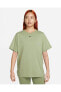 Фото #5 товара Sportswear Loose Fit Short-SleeveOversize Yeşil Kadın T-shirt FD4149-386
