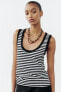 Striped sleeveless t-shirt