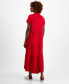 ფოტო #1 პროდუქტის Women's Cotton Collared Tiered Maxi Dress
