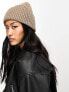 Фото #1 товара Object ribbed beanie hat in taupe