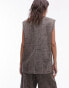 Фото #3 товара Topshop co-ord stripe linen oversized waistcoat in brown