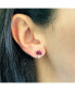 Фото #2 товара Ruby Mushroom Stud Earrings 14K Gold