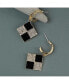 Women's Gold Checkered Drop Earrings