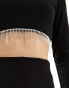 Фото #4 товара New Look diamante trim glitter crop top in black