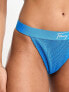 Tommy Jeans signature high leg cheeky bikini bottom in ultra blue