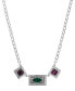 ფოტო #1 პროდუქტის Green and Purple Stones Adjustable Necklace