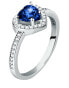 Glittering silver heart ring with blue zircon Tesori SAVB150