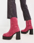 ASOS DESIGN Romeo suede platform boots in pink