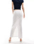 Фото #4 товара ASOS DESIGN broderie column skirt with tie detail in white