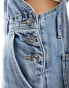 Фото #8 товара Pimkie denim wide leg dungarees in blue wash