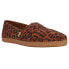 Фото #3 товара TOMS Alpargata Leopard Leather Wrapped Slip On Womens Brown Flats Casual 100167