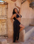 Фото #1 товара Moda Minx Curve X Bernadette Afia maxi ruffle sarong in black