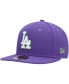 Фото #4 товара Men's Purple Los Angeles Dodgers Lime Side Patch 59FIFTY Fitted Hat