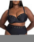Фото #1 товара Plus Size Grommet Detail Bikini Top - 26, Black