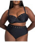 Фото #1 товара Plus Size Grommet Detail Bikini Top - 26, Black