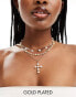 Фото #1 товара 8 Other Reasons multirow cross and pearl necklace in gold plated