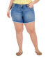 ფოტო #1 პროდუქტის Trendy Plus Size Mid-Rise Cuffed Denim Shorts